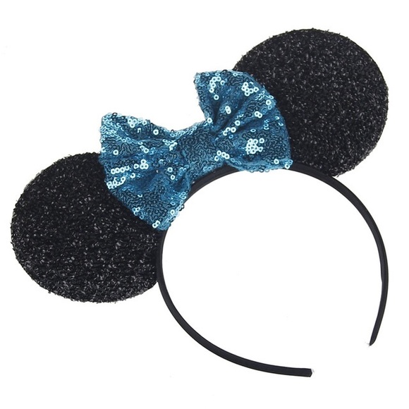Accessories - Minnie Mouse Headband with Blue Sequin Bow